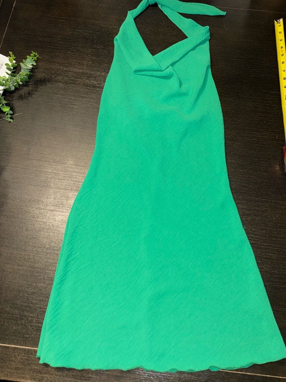 See You Monday One-Shoulder Green Halter Dress
